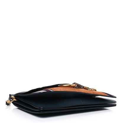 Chloe Calfskin Suede Patchwork Medium Faye Shoulder Bag Blue 3 of 7