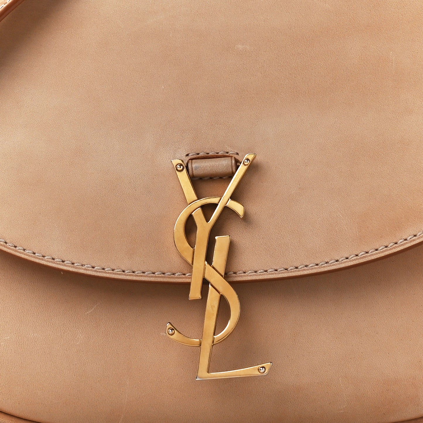 Smooth Vintage Calfskin Monogram Medium Kaia Satchel Gold