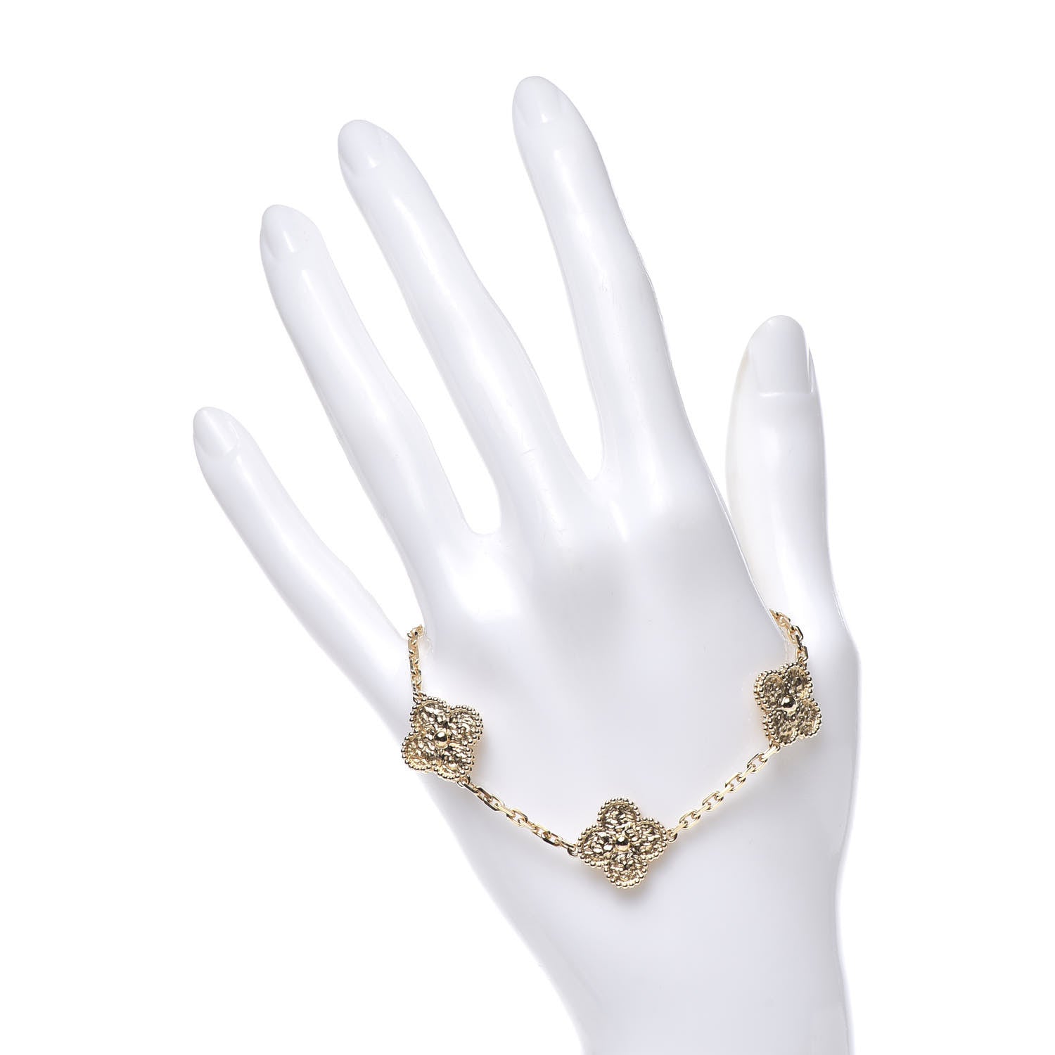Van Cleef & Arpels 18K Yellow Gold 5 Motifs Vintage Alhambra Bracelet 2 of 6