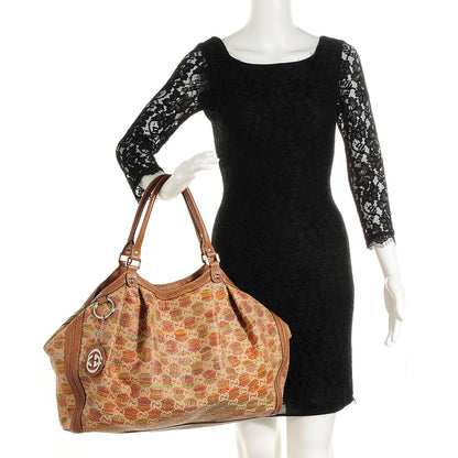 Gucci Straw Libeccio Monogram Large Sukey Tote Multicolor 2 of 8
