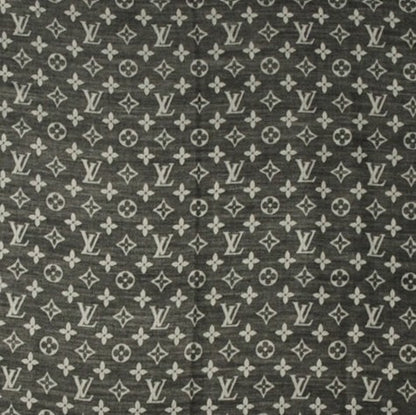 Louis Vuitton Wool Silk Monogram Denim Shawl Black 1 of 5