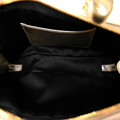 Miu Miu Metallic Nappa Matelasse Mini Arcadie Top Handle Bag Pirite 5 of 10