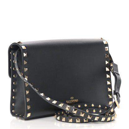 Valentino Garavani Vitello Medium Rockstud Flip Lock Crossbody Bag Black 3 of 8