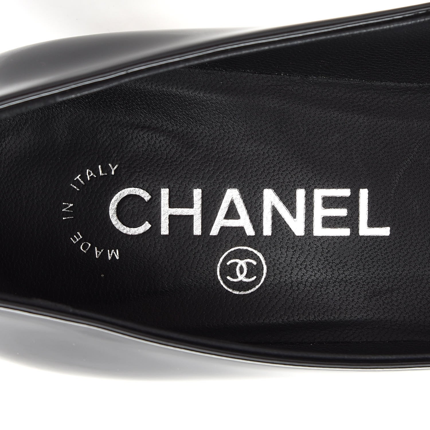 Chanel Patent Calfskin Cap Toe CC Pearl Pumps 37.5 Black 7 of 7