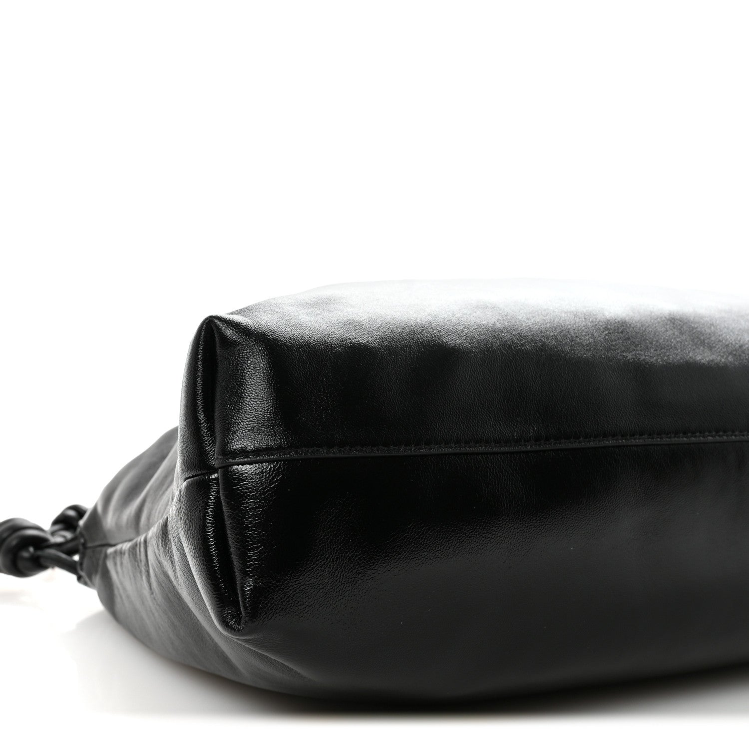 Loewe Patent Lambskin Donut Chain Large Flamenco Knot Clutch Black 8 of 9
