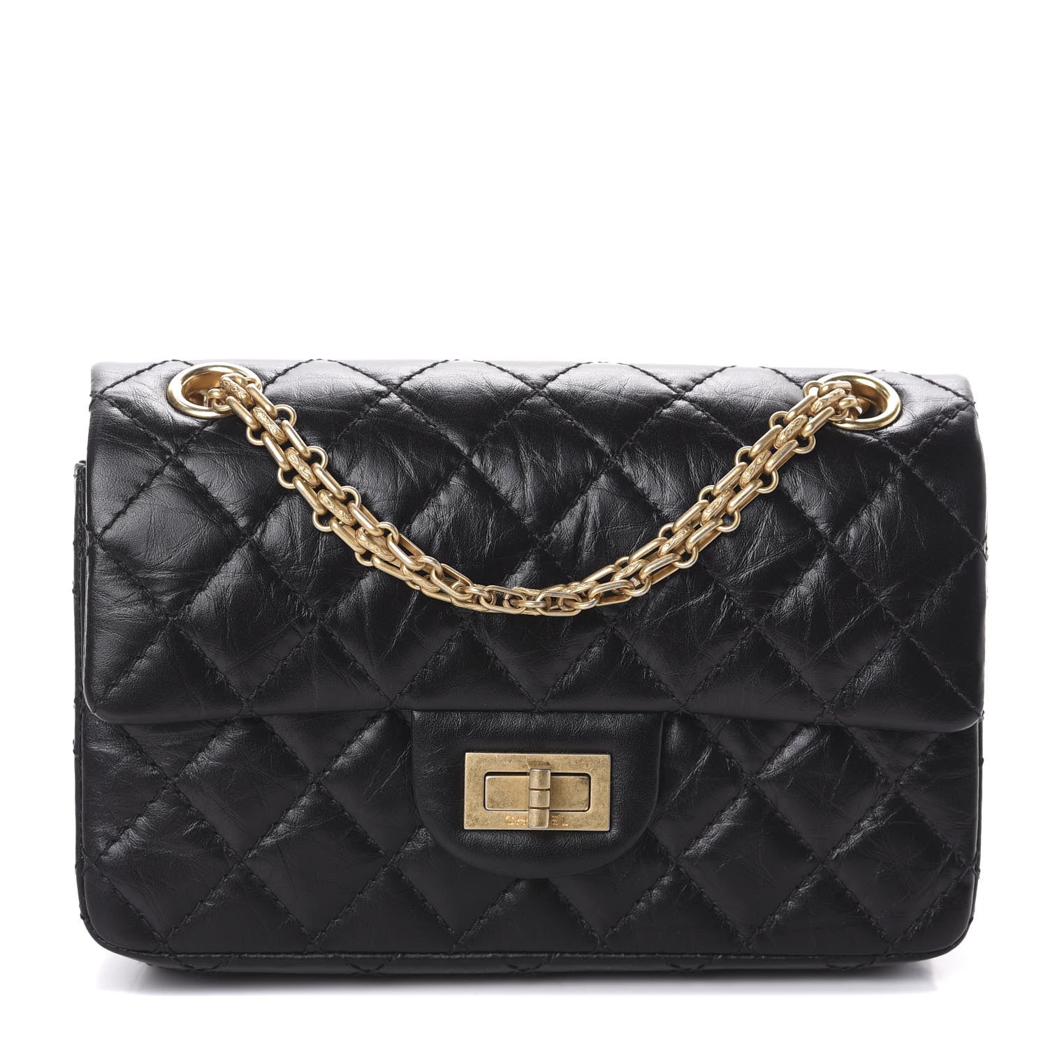 Chanel Aged Calfskin Quilted 2.55 Reissue Mini Flap Black 1 of 9