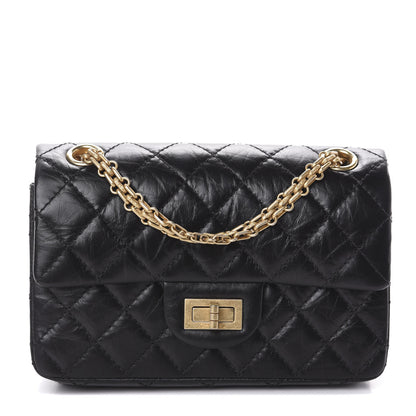 Chanel Aged Calfskin Quilted 2.55 Reissue Mini Flap Black 1 of 9