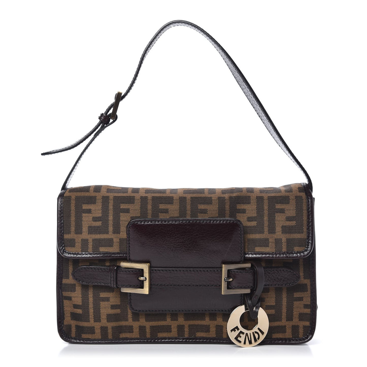 Zucca Calfskin Shoulder Bag Tobacco