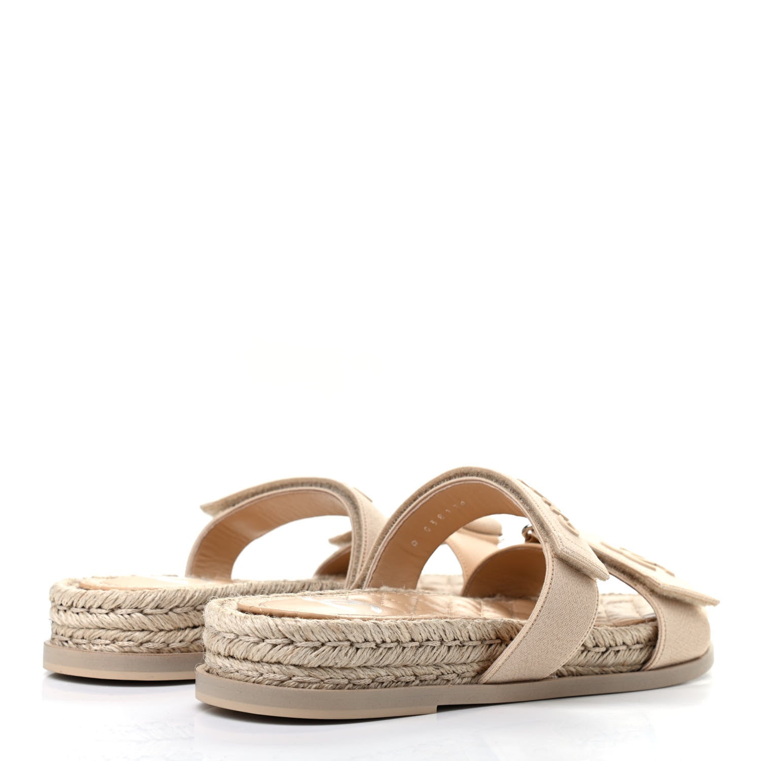 Chanel Grosgrain Lambskin Elastic Flat Mules 39 Beige 4 of 8