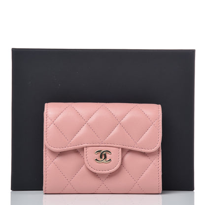 Chanel Lambskin Quilted Flap Card Holder Pink 15 of 15