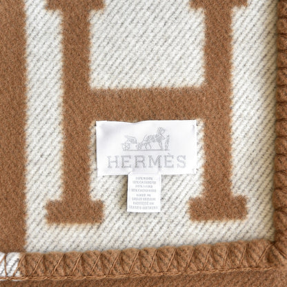 Hermes Wool Cashmere New Classic Avalon Blanket Ecru Camel 4 of 4