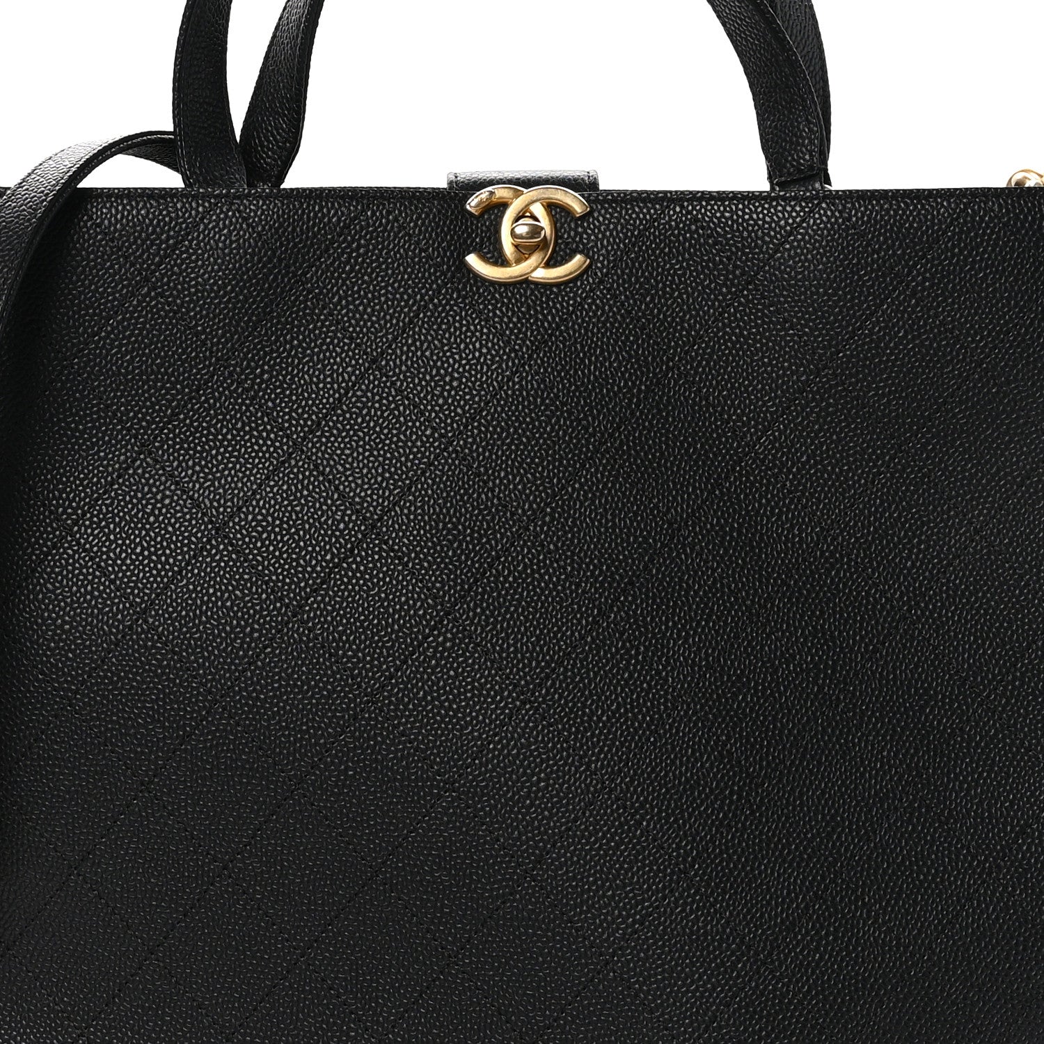 Chanel Caviar Stitched Large Shopping Tote Bag Black 9 of 11