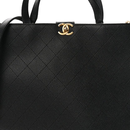 Chanel Caviar Stitched Large Shopping Tote Bag Black 9 of 11