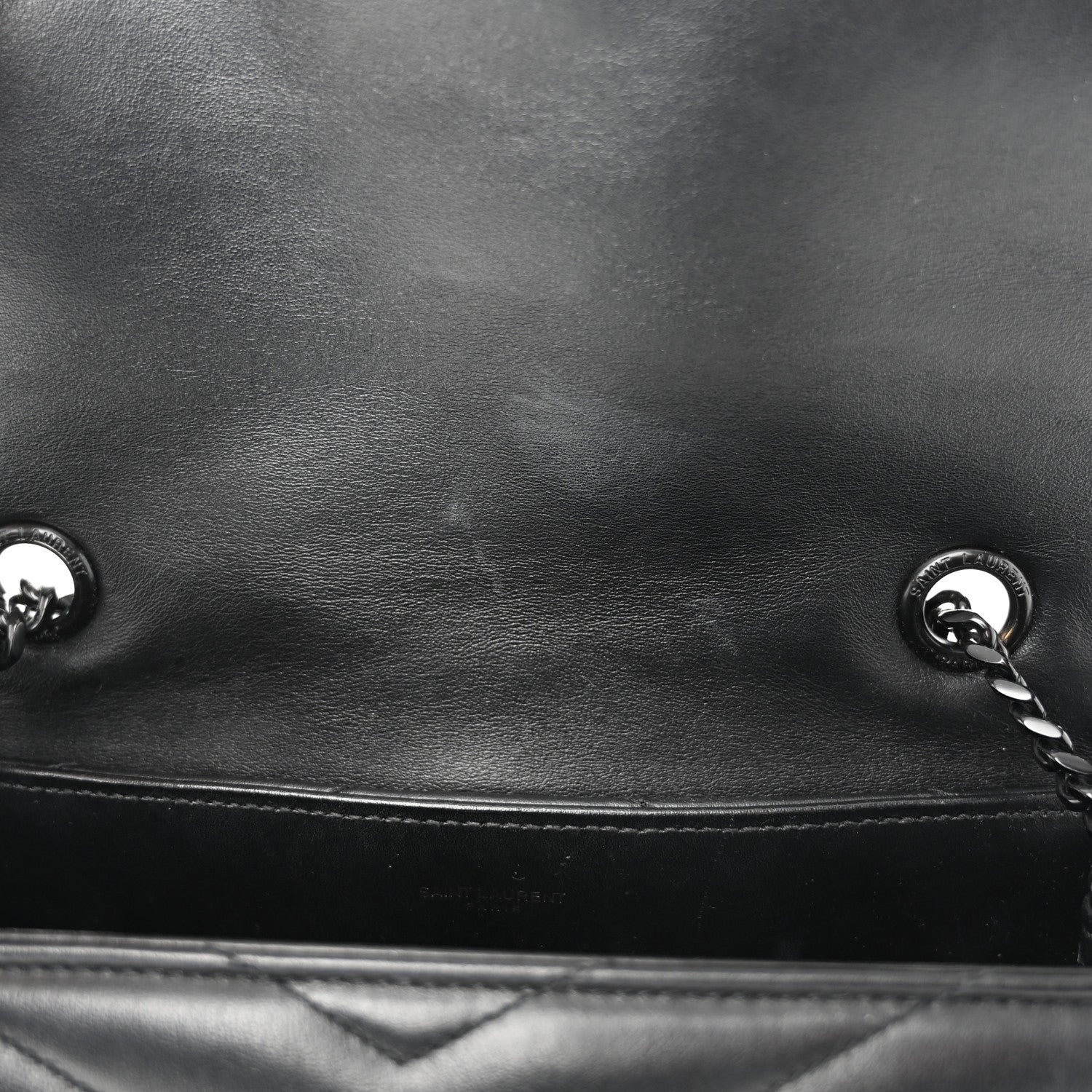 Saint Laurent Calfskin Y Quilted Monogram Monochrome Medium Loulou Chain Satchel Black 11 of 11