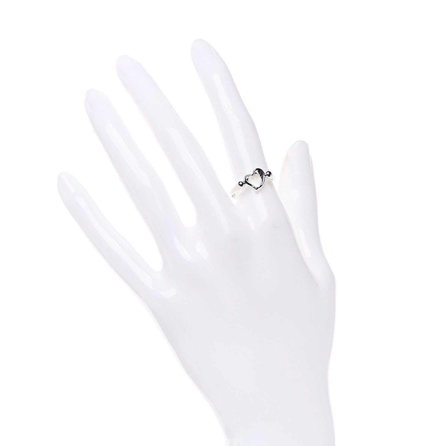 Tiffany Sterling Silver Elsa Peretti Open Heart Ring 53 6.25 2 of 7