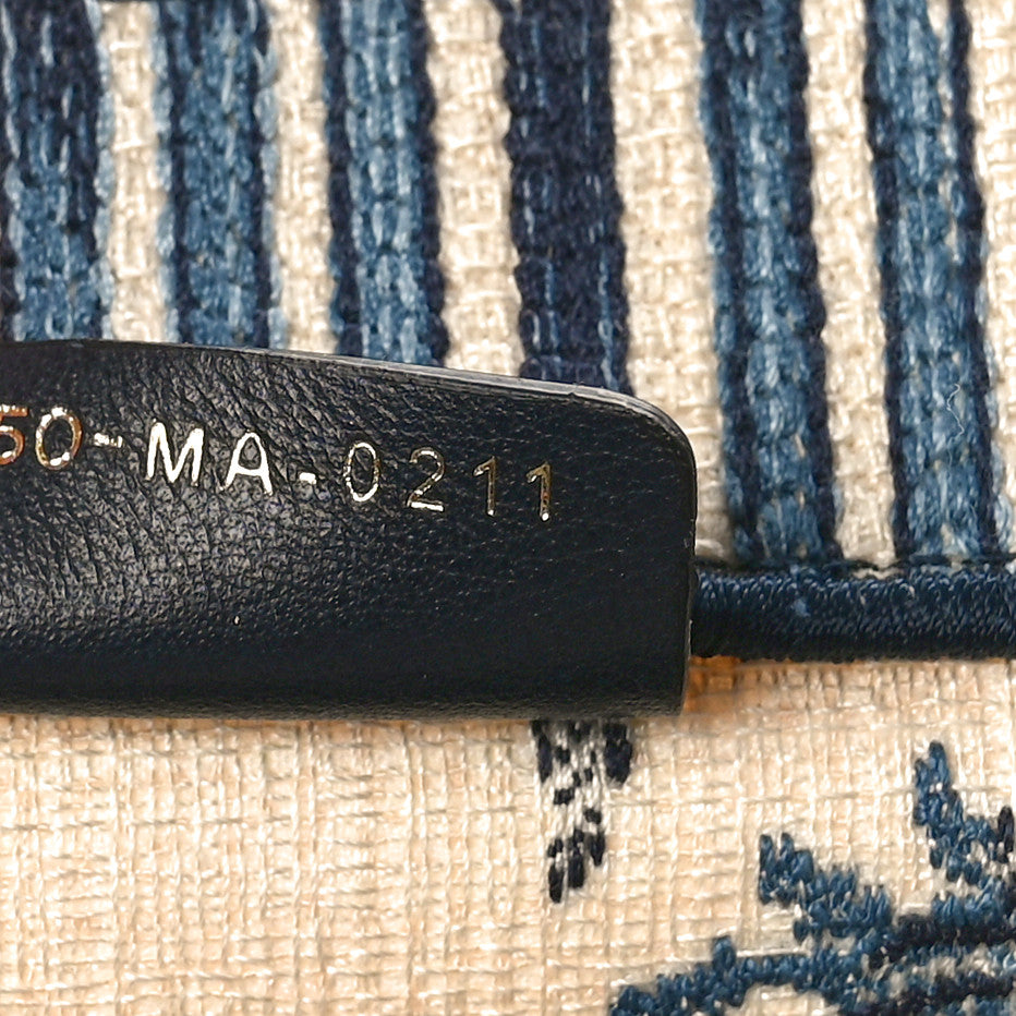 Christian Dior CHRISTIAN DIOR Canvas Embroidered Large Palm Tree Toile De Jouy Book Tote Blue Multicolor 6 of 9