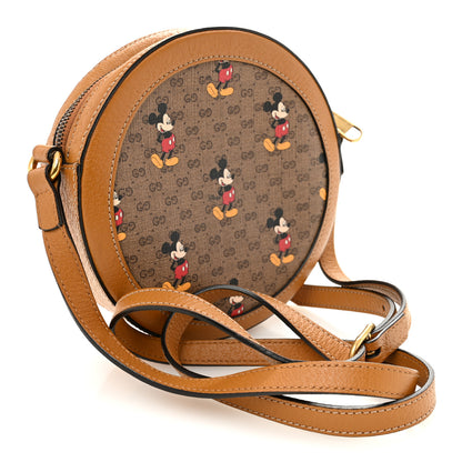 Gucci X DISNEY Mini Vintage GG Supreme Monogram Mickey Mouse Round Shoulder Bag Beige Vintage Sun Oil 3 of 10