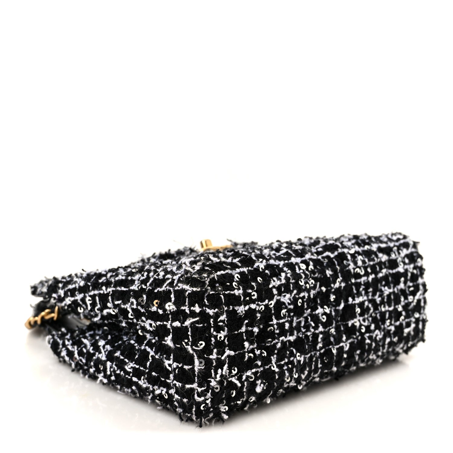 Chanel Tweed Quilted Nano Kelly Shopper Black White 4 of 10