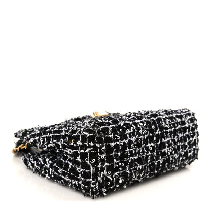 Chanel Tweed Quilted Nano Kelly Shopper Black White 4 of 10