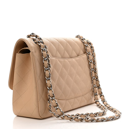 Chanel Caviar Quilted Jumbo Double Flap Beige Clair 3 of 11