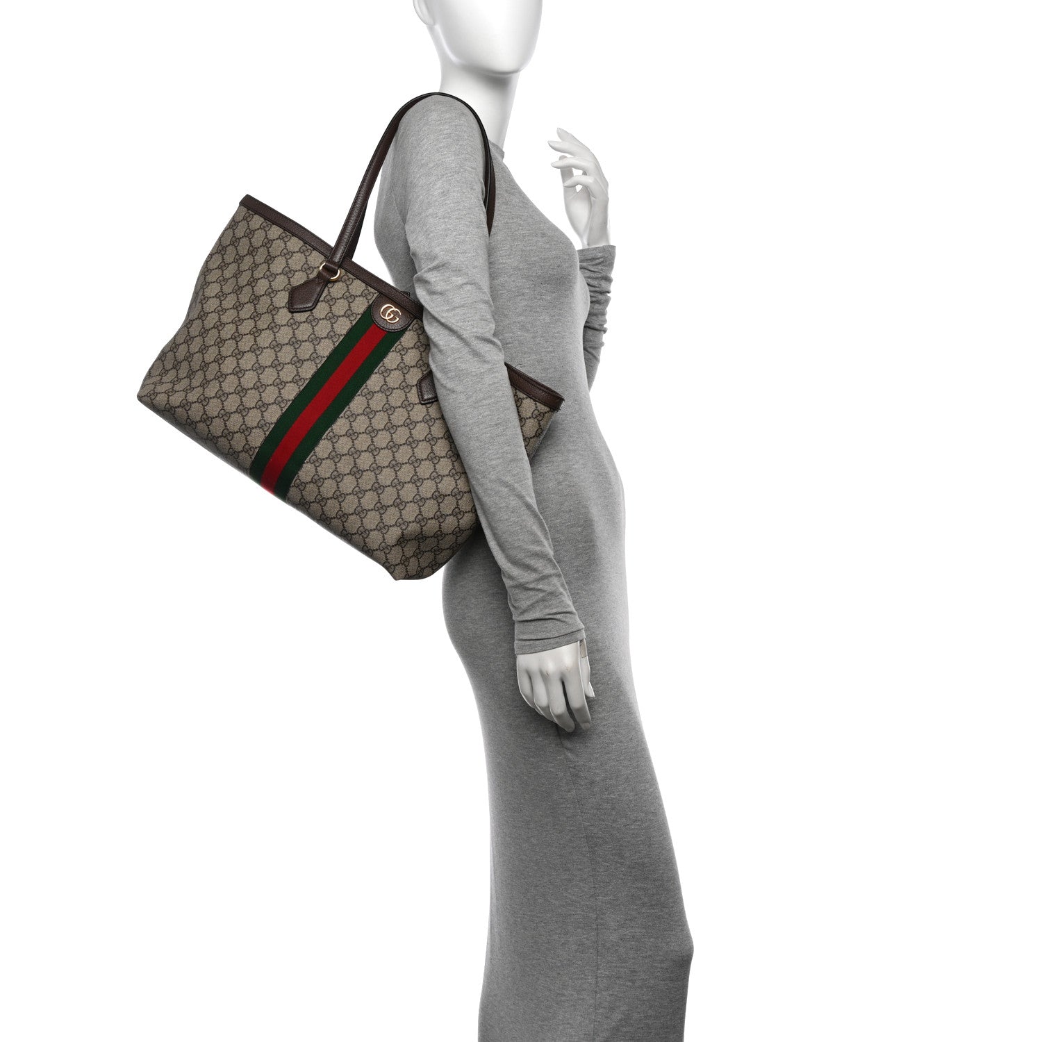 Gucci GG Supreme Monogram Medium Ophidia Shopping Tote Brown 2 of 10