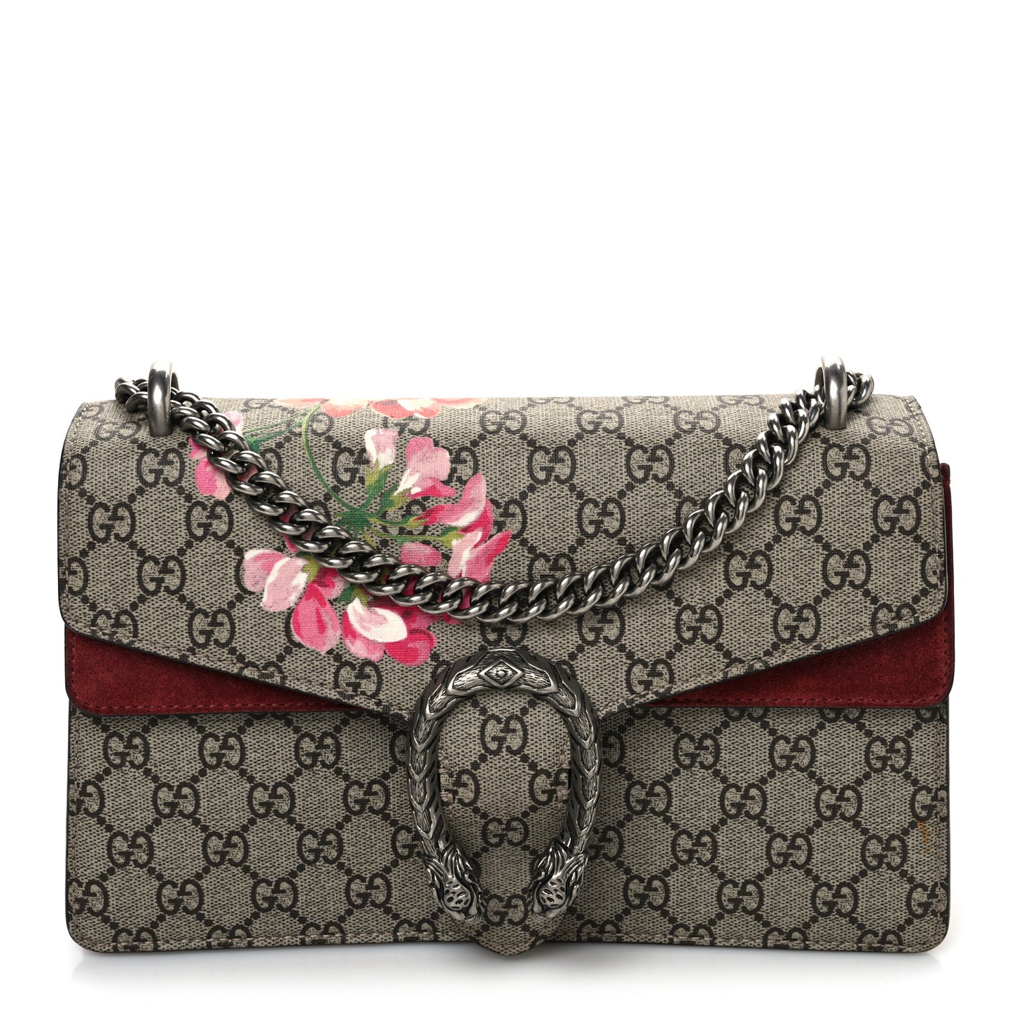 GG Supreme Monogram Blooms Small Dionysus Shoulder Bag Beige Multicolor Dry Rose