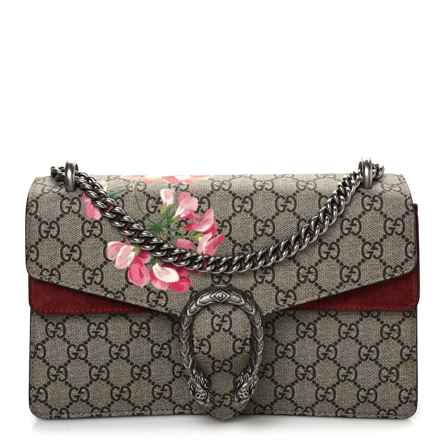 Gucci GG Supreme Monogram Blooms Small Dionysus Shoulder Bag Beige Multicolor Dry Rose 1 of 12