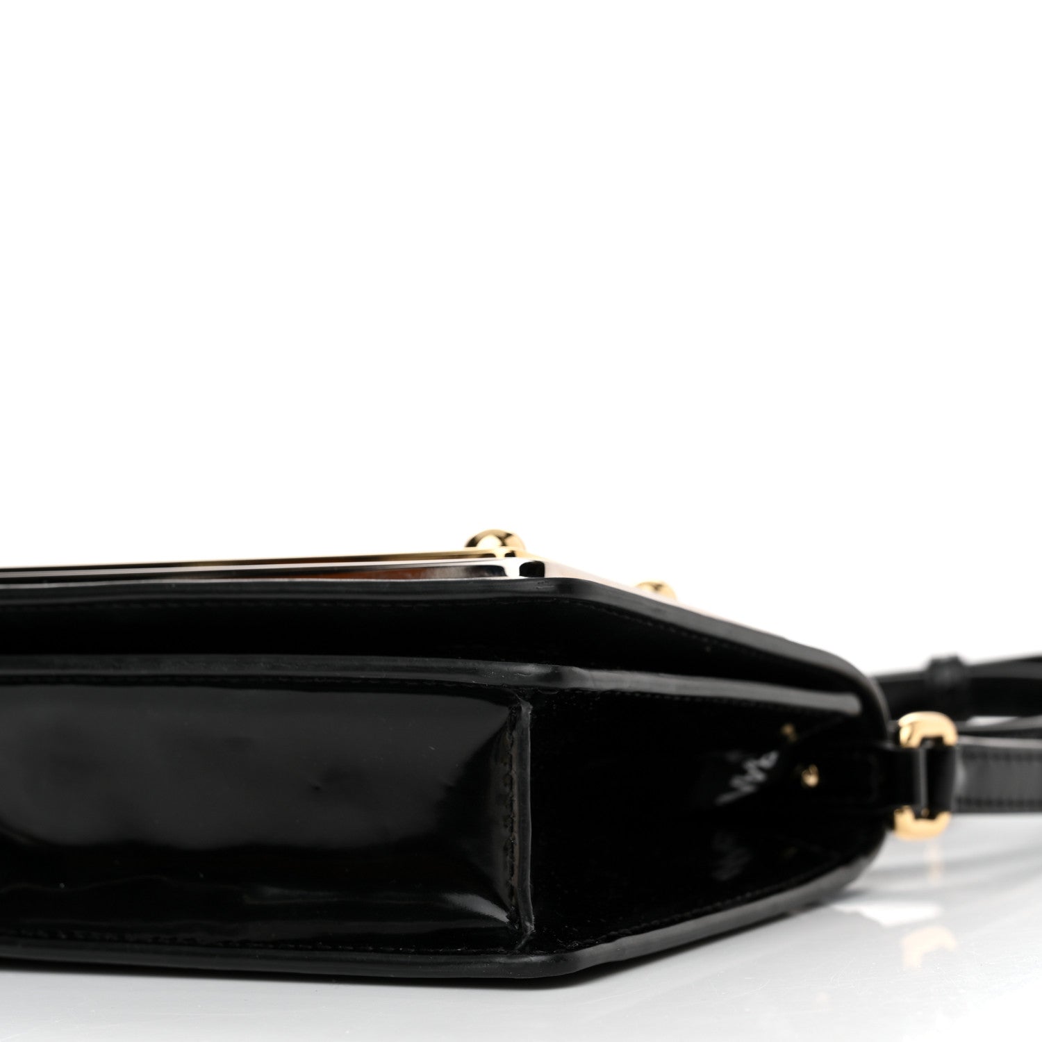 Dolce & Gabbana Patent Calfskin Maxi Logo Plate Phone Shoulder Bag Black 9 of 12