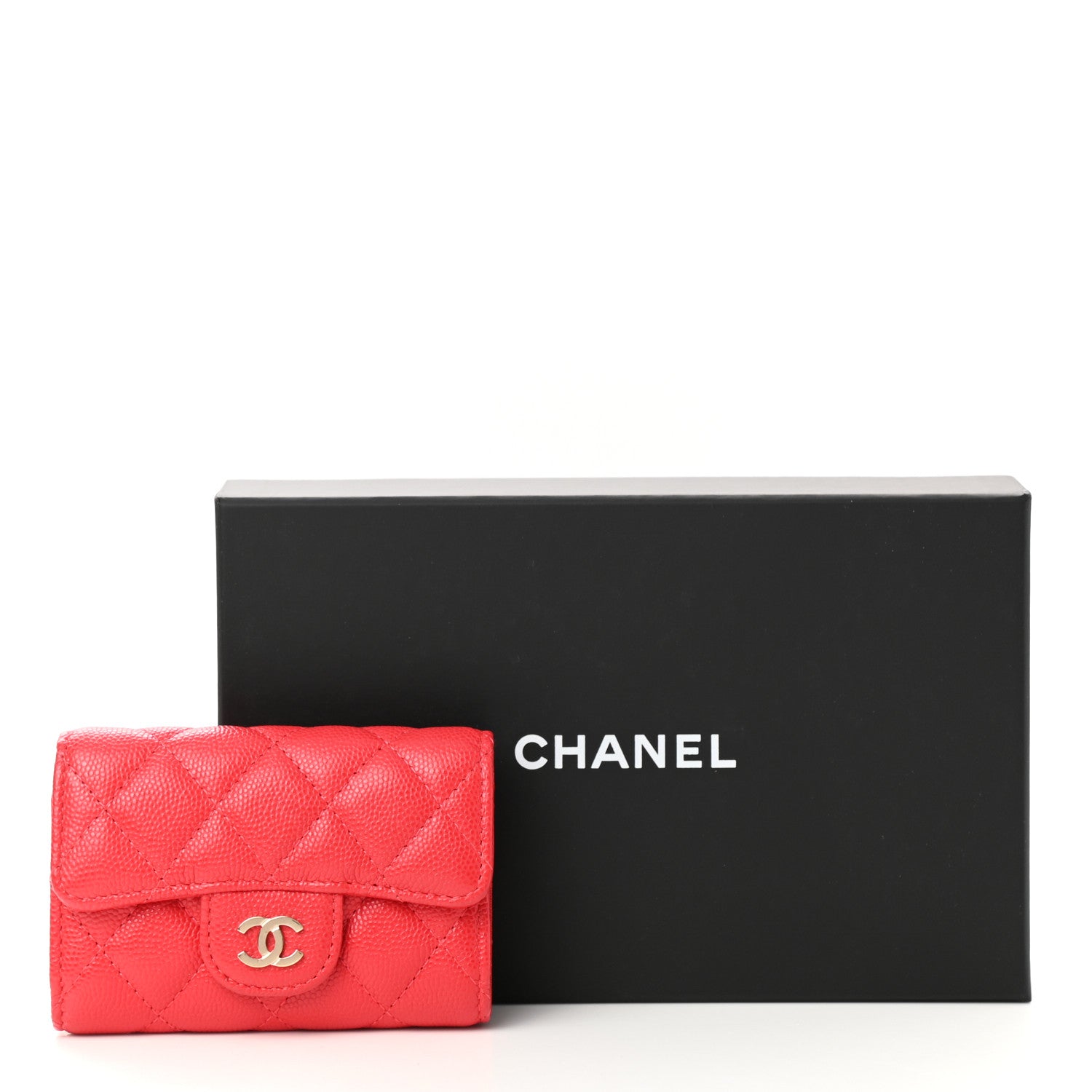 Chanel Caviar Quilted Classic 4 Key Holder Wallet Dark Pink 9 of 9