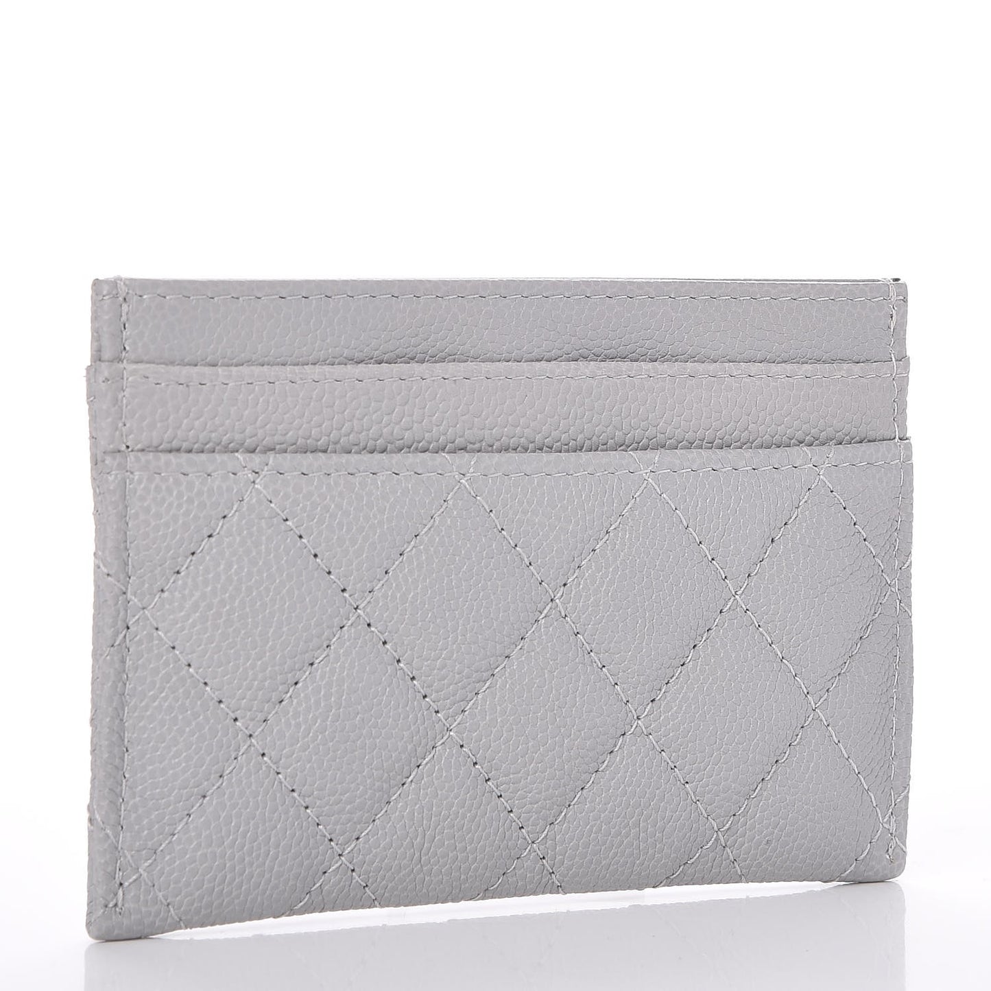 Caviar Quilted Boy Card Holder Grey
