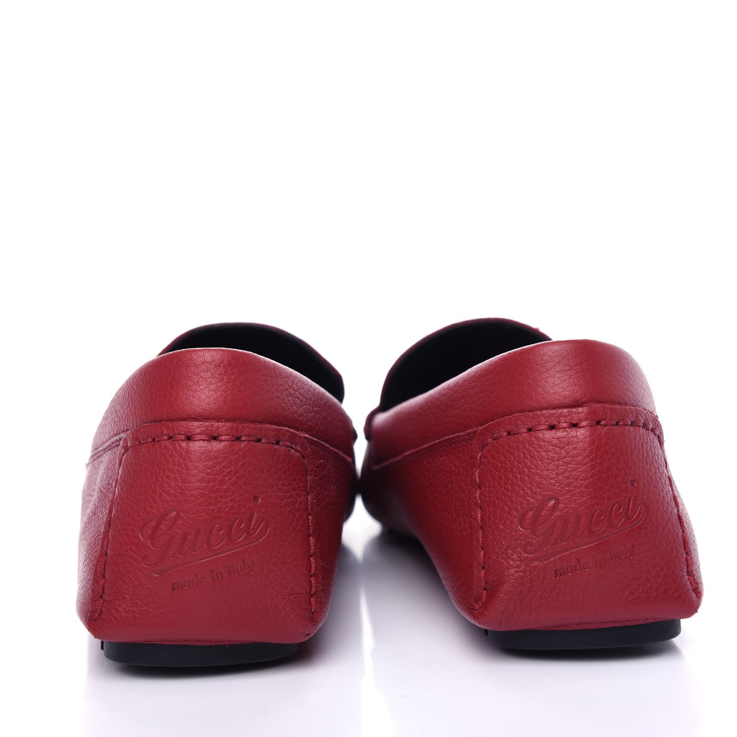 Gucci Calfskin Web Mens Driver Loafers 7.5 Red 7 of 11