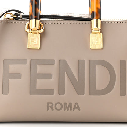 Fendi Vitello King Plexiglass Logo Embossed Mini By The Way Top Handle Boston Bag Tortora 8 of 10