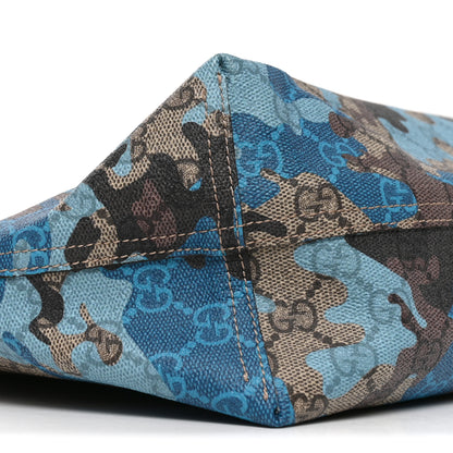 Gucci Supreme Monogram Camouflage Print Medium Tote  Beige Ebony New Acero Blue 9 of 10