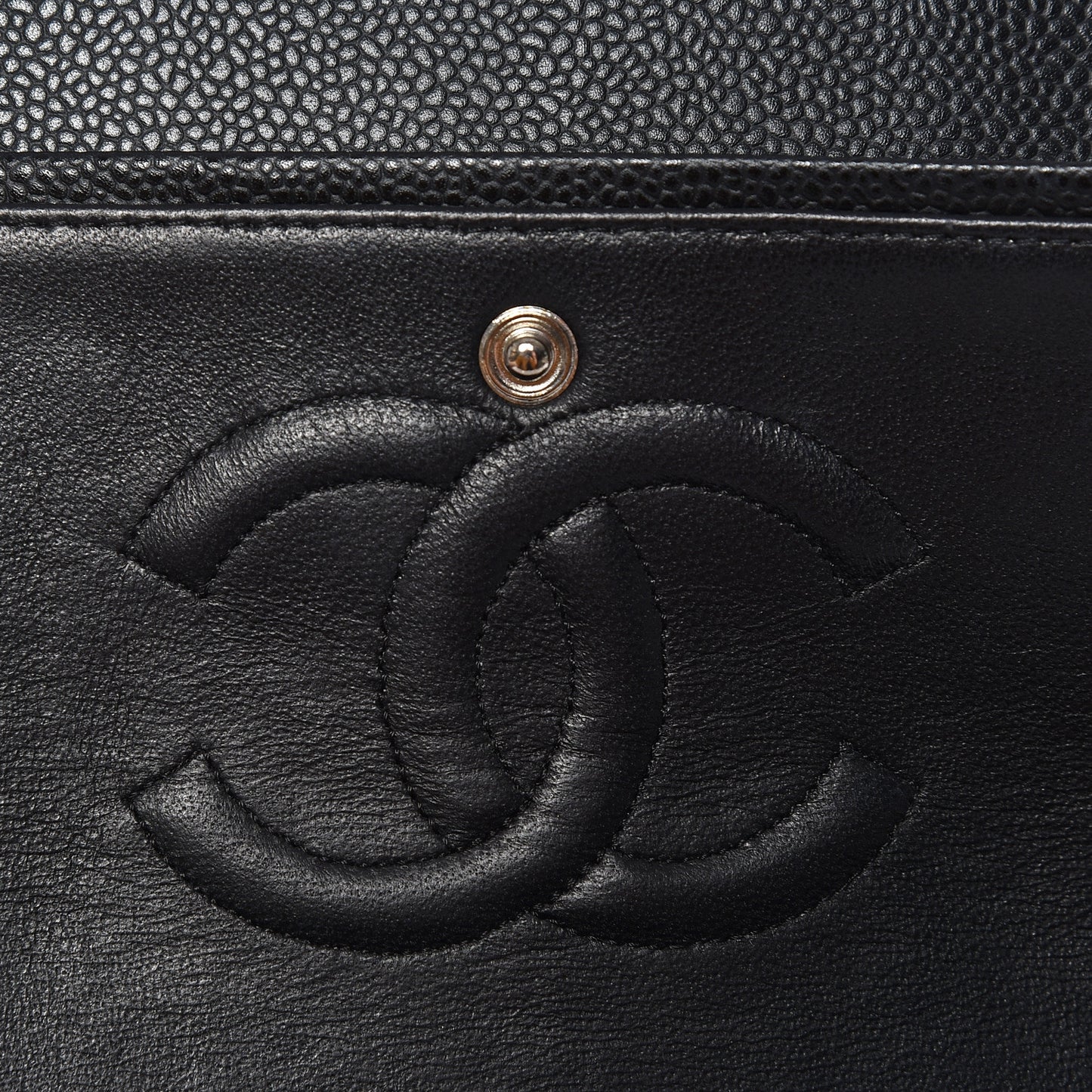 Caviar Quilted Medium Double Flap Black