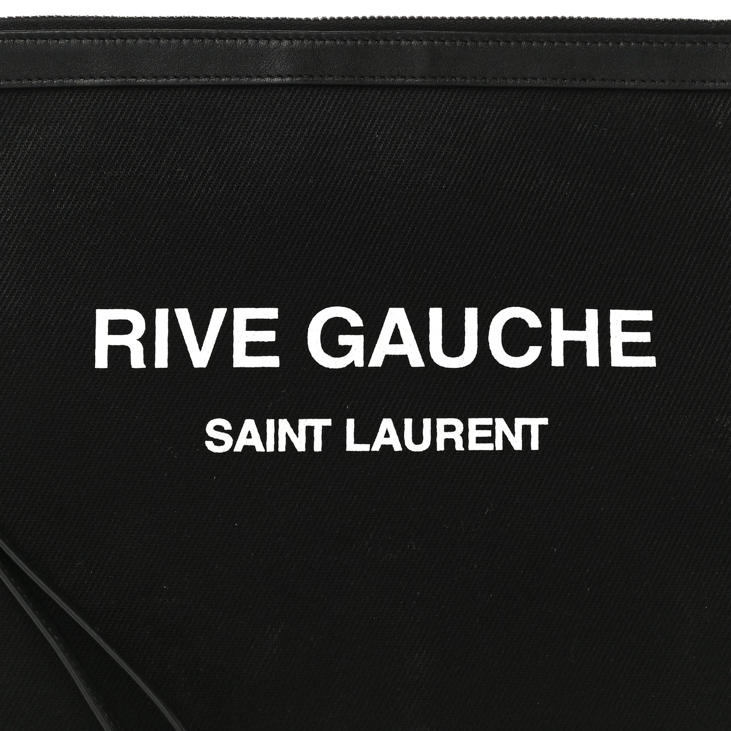 Linen Canvas Rive Gouche Zipped Pouch Black