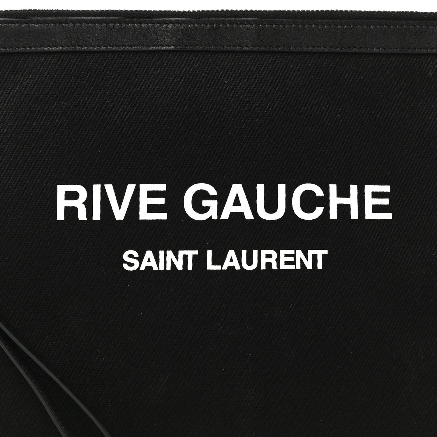 Saint Laurent Linen Canvas Rive Gouche Zipped Pouch Black 8 of 10