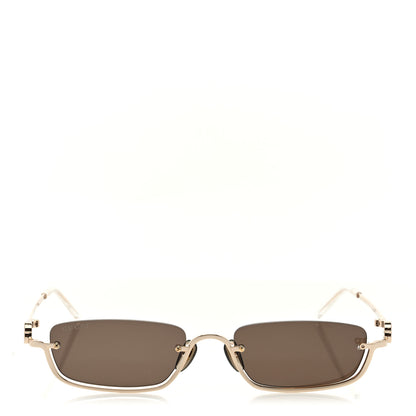 Gucci Metal Rectangular Frame Sunglasses GG1278S Brown Gold 2 of 8