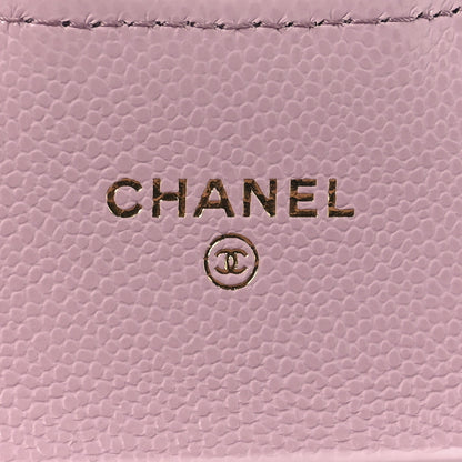 Chanel Caviar Quilted Flap Card Holder Wallet Light Pink 6 of 9
