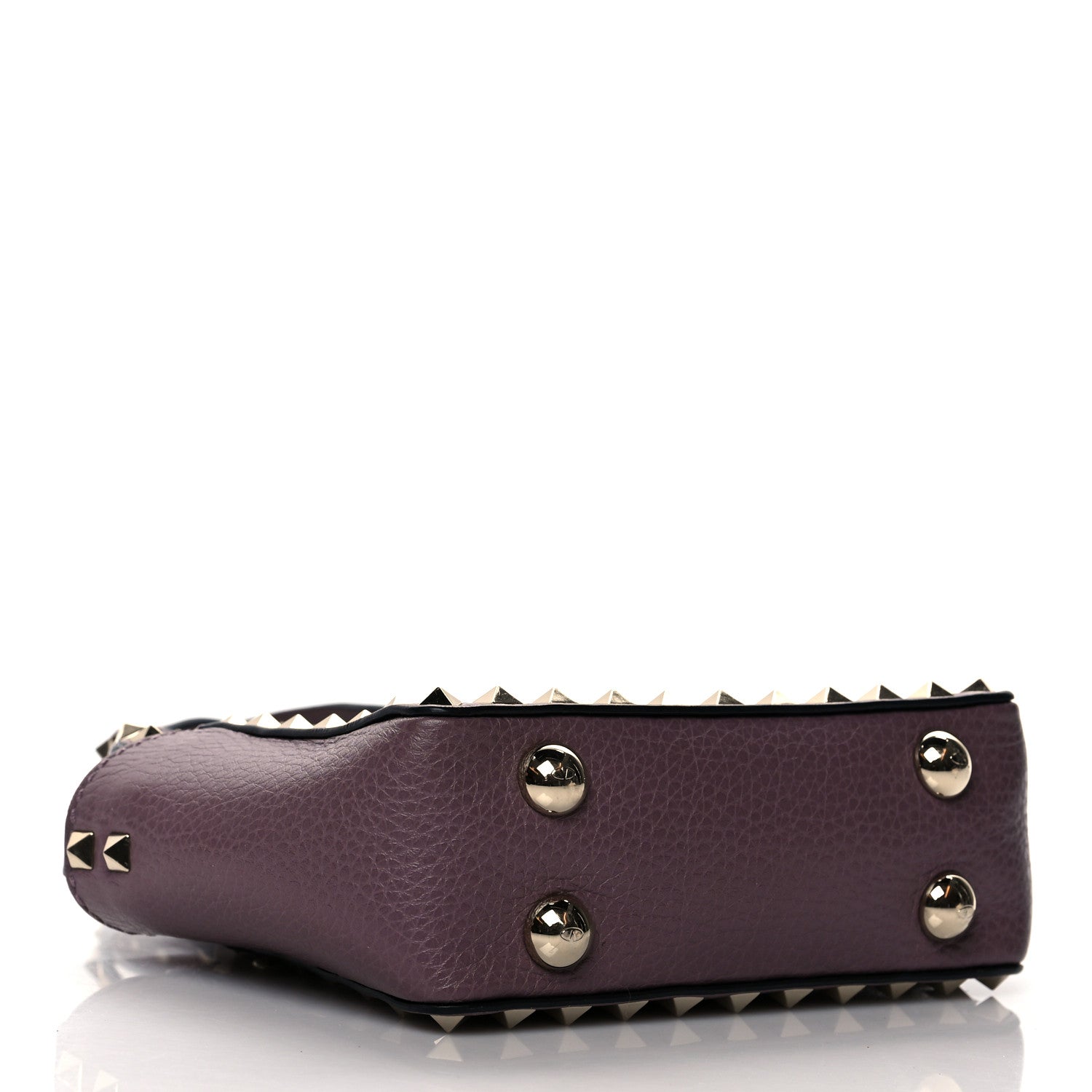 Valentino Garavani Grained Calfskin Micro Rockstud Tote Dark Mauve 4 of 10