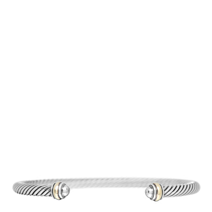 David Yurman Sterling Silver 18K Yellow Gold 4mm Cable Classics Bracelet 1 of 5