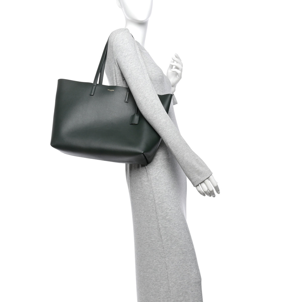 Calfskin Large Shopping Tote Dark Green