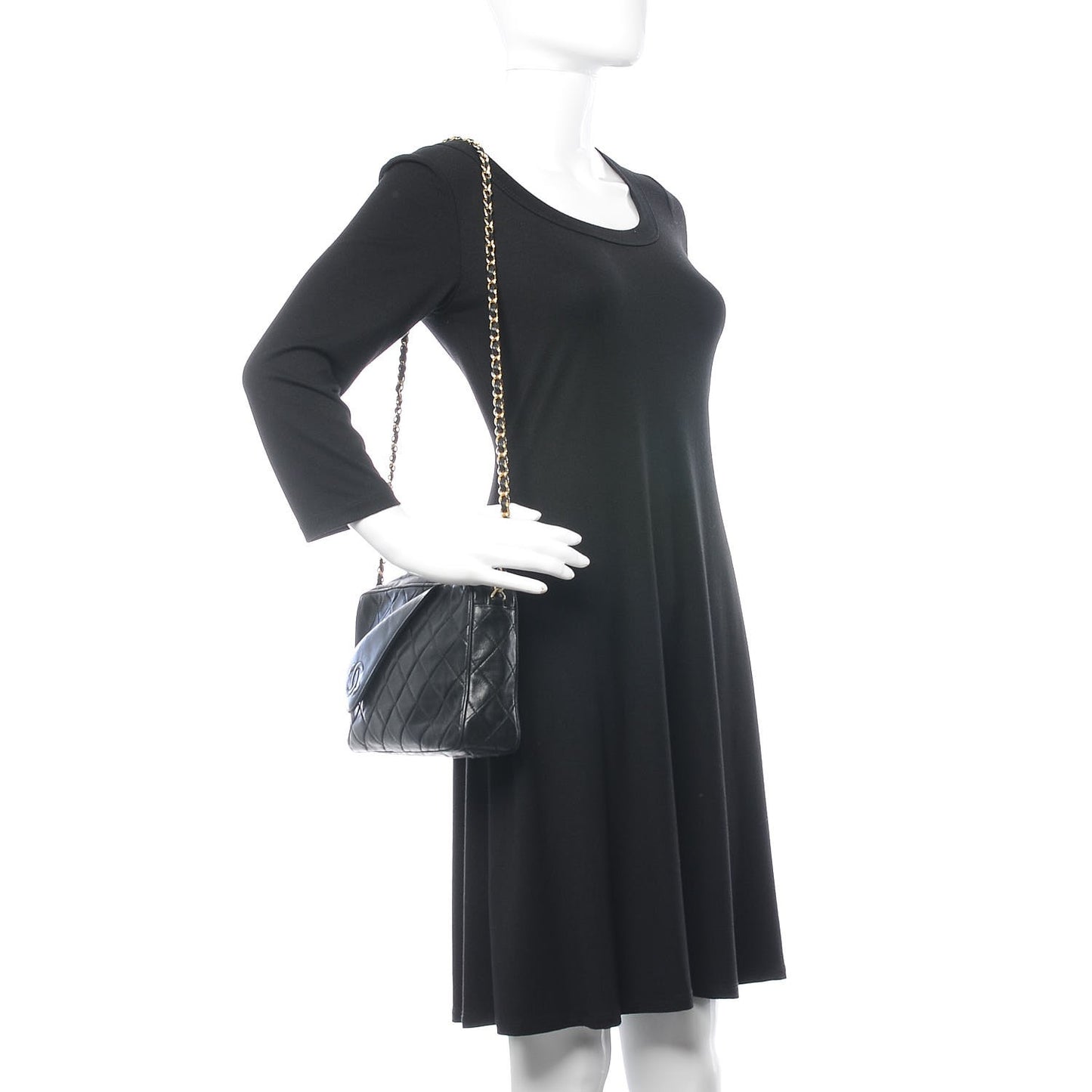 Lambskin Quilted CC Tassel Camera Case Black