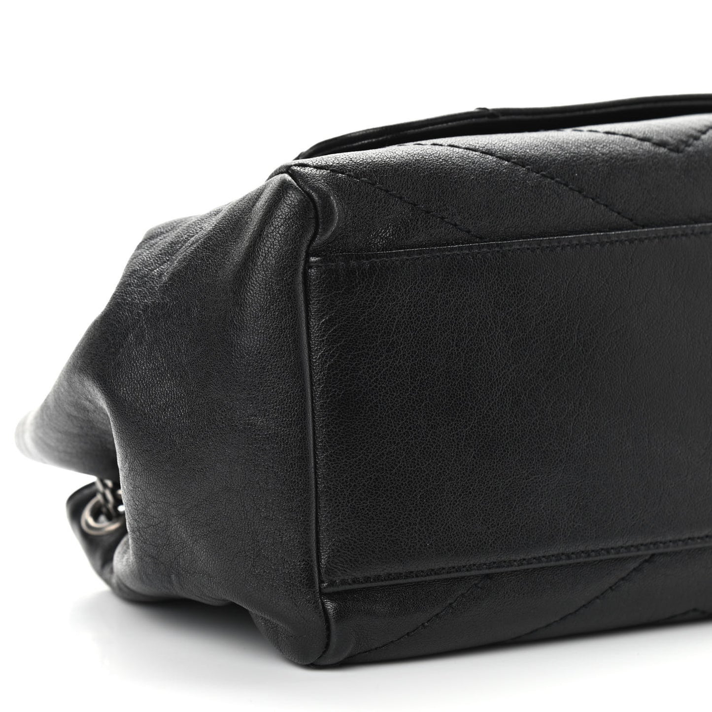 Vintage Lambskin Chevron Monogram Small Nolita Black