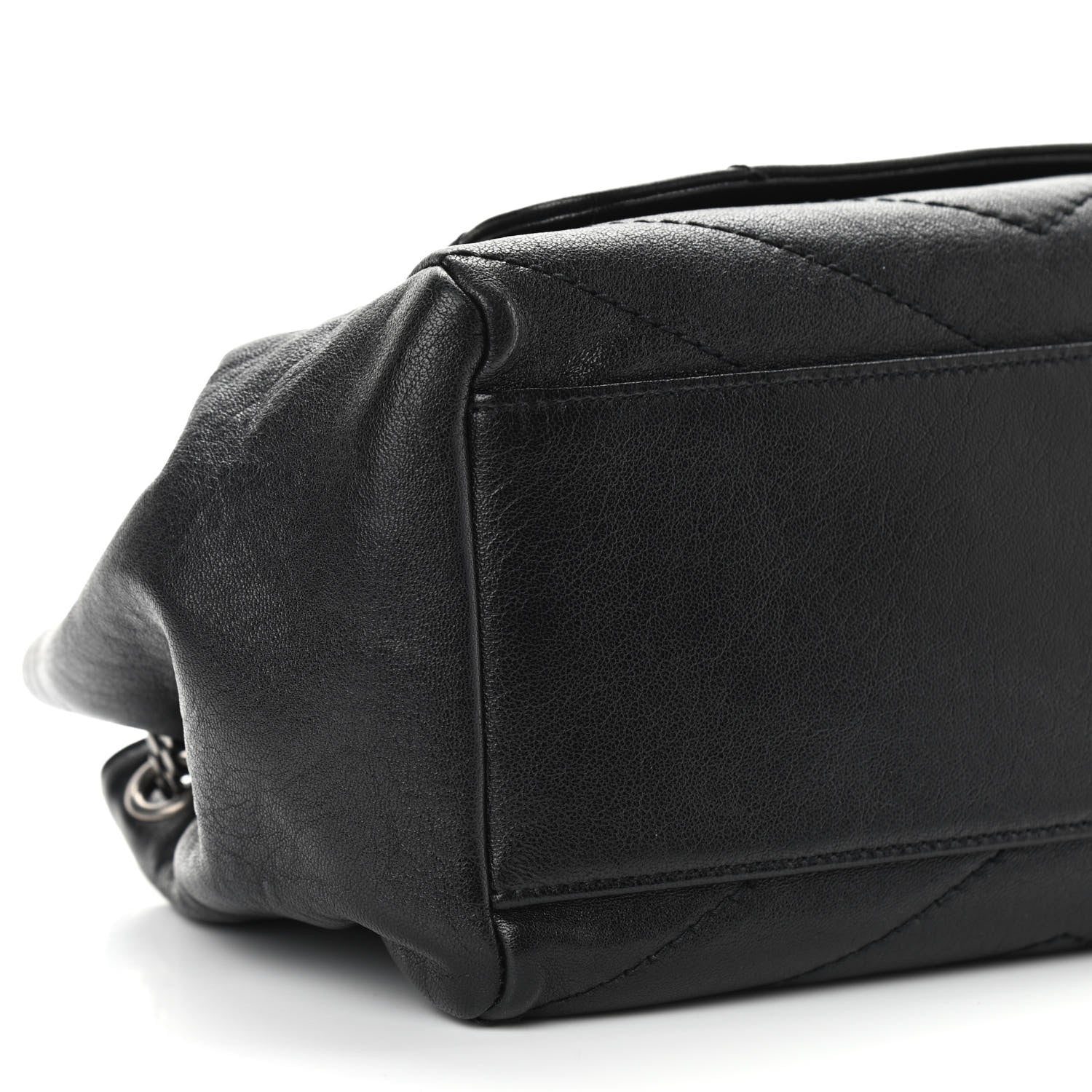 Saint Laurent Vintage Lambskin Chevron Monogram Small Nolita Black 9 of 10