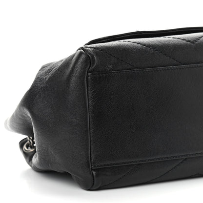 Saint Laurent Vintage Lambskin Chevron Monogram Small Nolita Black 9 of 10
