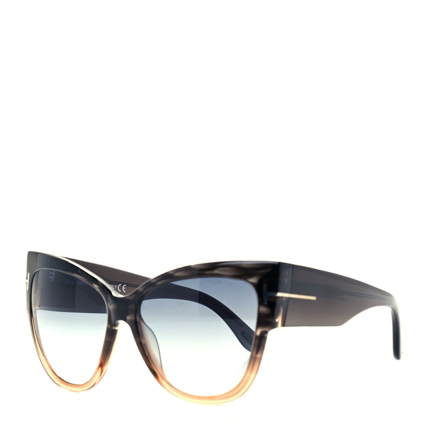 Acetate Anoushka Cat Eye Sunglasses TF371 Melange Grey Peach