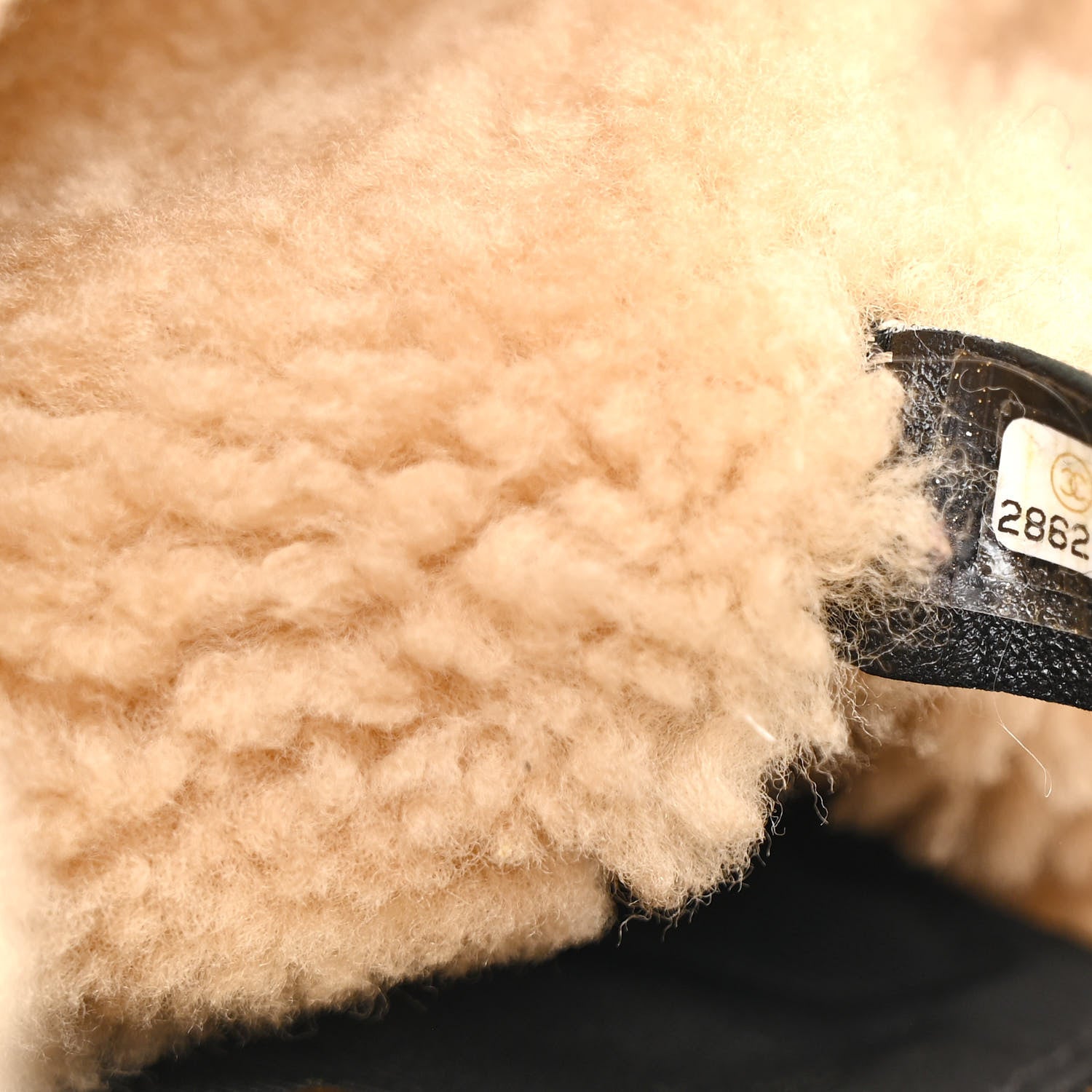 Chanel Shiny Crumpled Sheepskin Shearling CC Mania Flap Bag Black Beige 7 of 11