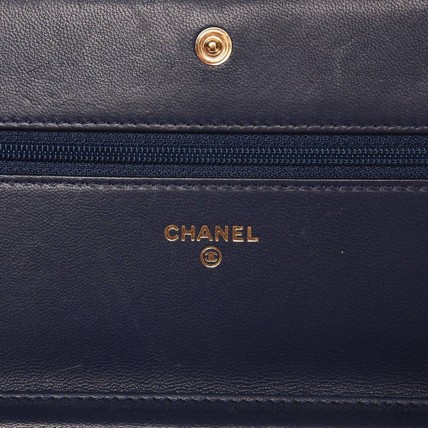 Chanel Lambskin Quilted Boy Wallet On Chain WOC Blue 6 of 10