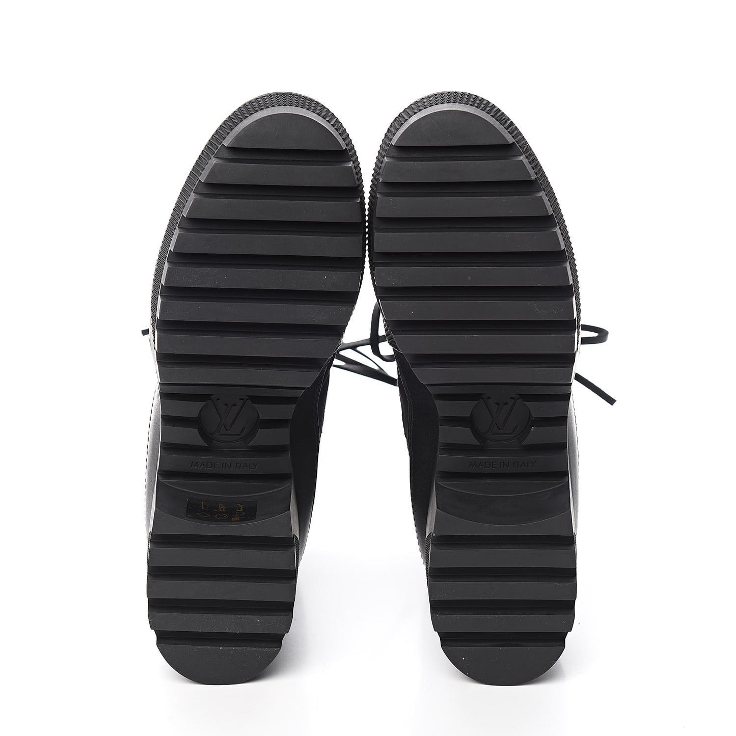 Suede Calfskin Monogram LV Black Heart Laureate Platform Desert Boots 37 Black