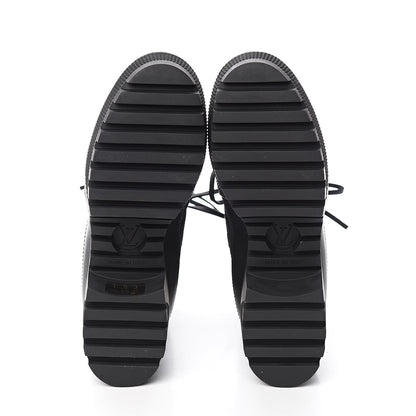 Louis Vuitton Suede Calfskin Monogram LV Black Heart Laureate Platform Desert Boots 37 Black 5 of 8